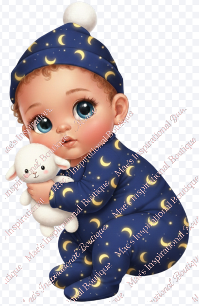 Sweet sleepy baby clipart Midnight Blue