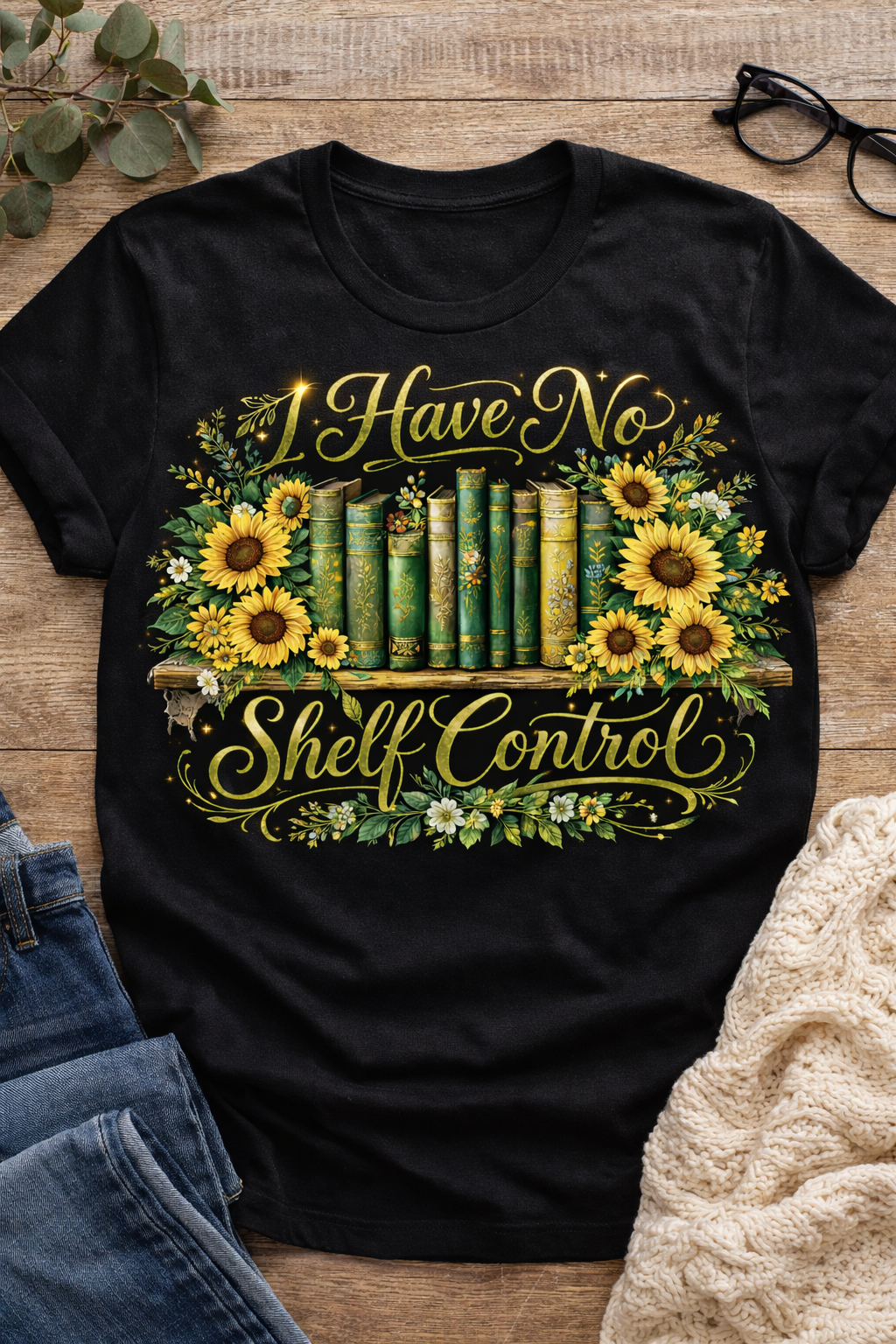 Emerald Sunflower “I Have No Shelf Control”