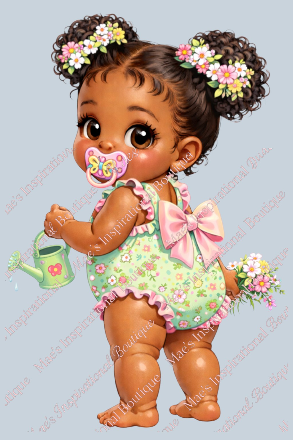 Adorable Floral Garden Baby Girl Clipart – Transparent PNG-6pc