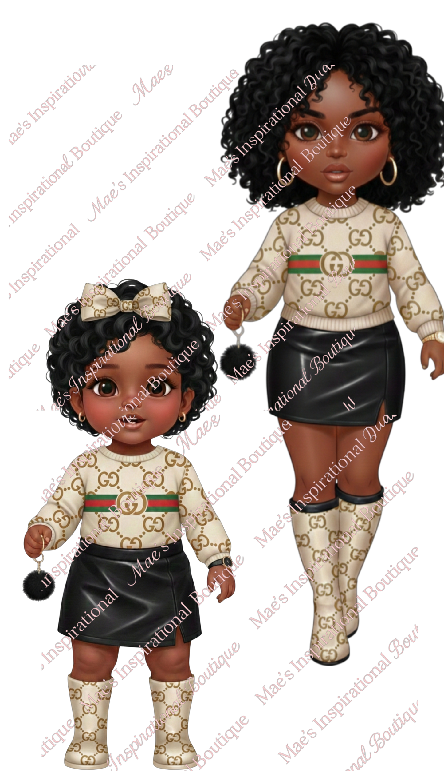 Sister & Little Sister Doll PNG Collection