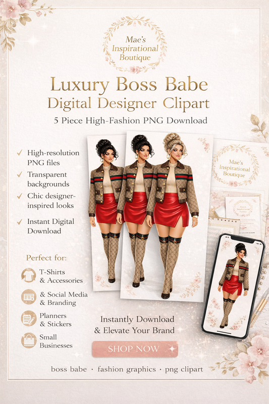 Boss Babe Fashion Girl PNG