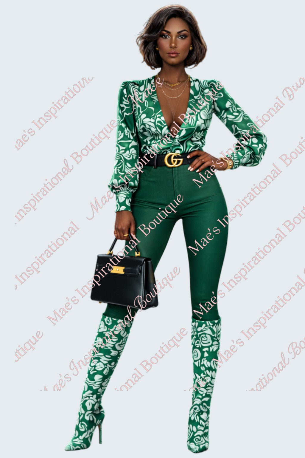 Luxury 4-Piece Digital Fashion Collection | Bold Satin Skirt Glam