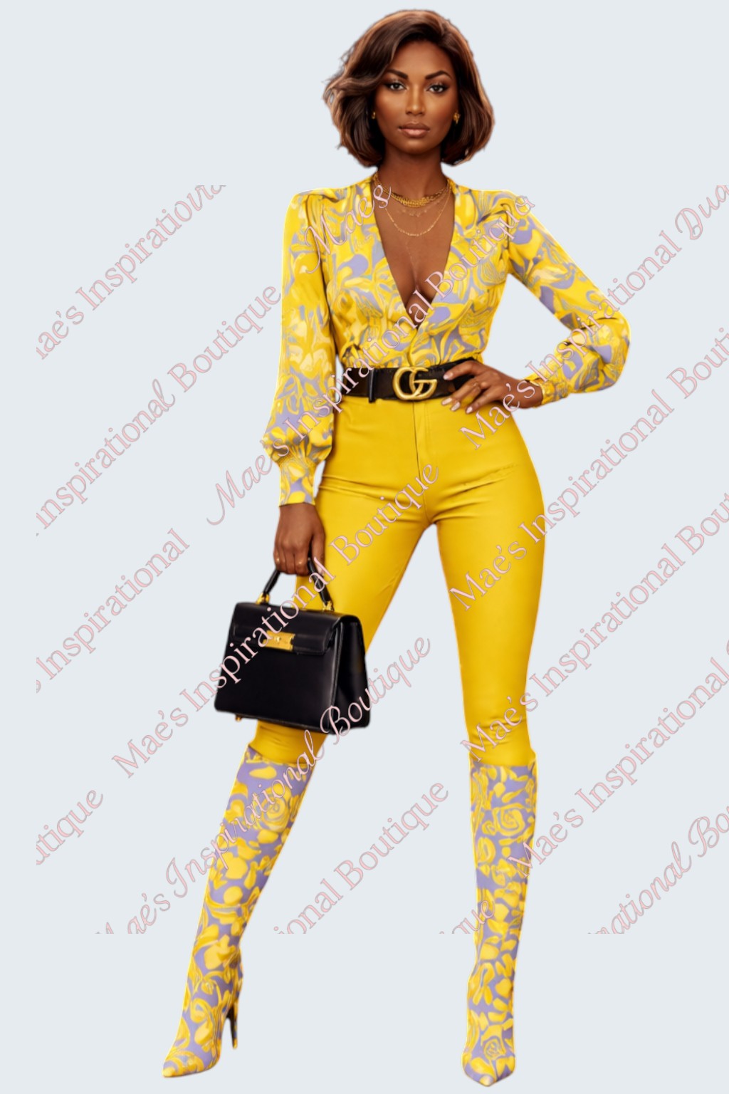 Luxury 4-Piece Digital Fashion Collection | Bold Satin Skirt Glam