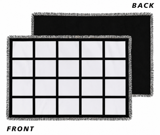20-Panel 40" x 60" Sublimation Photo Blanket Throw or Personalized | 100% Polyester Custom Photo Blanket Blank | Personalized Memory Blanket | DIY Heat Transfer Blanket