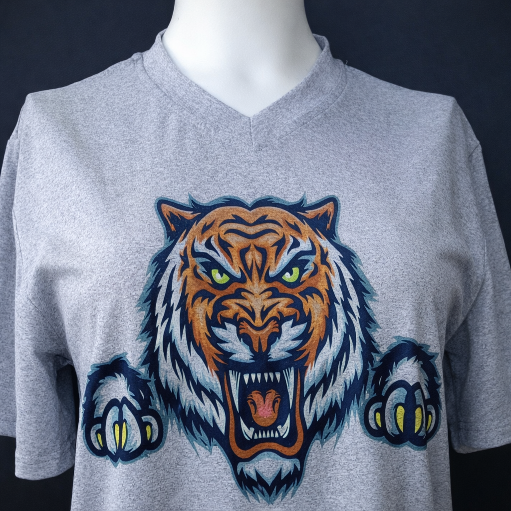Sublimation White & Grey V-Neck T-Shirts | Soft Polyester Spandex Sublimation Blanks | Unisex Custom Printing Shirts