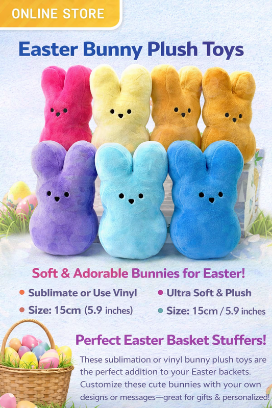 Easter Bunny Plush Toys – Soft Sublimation Blank Bunnies
