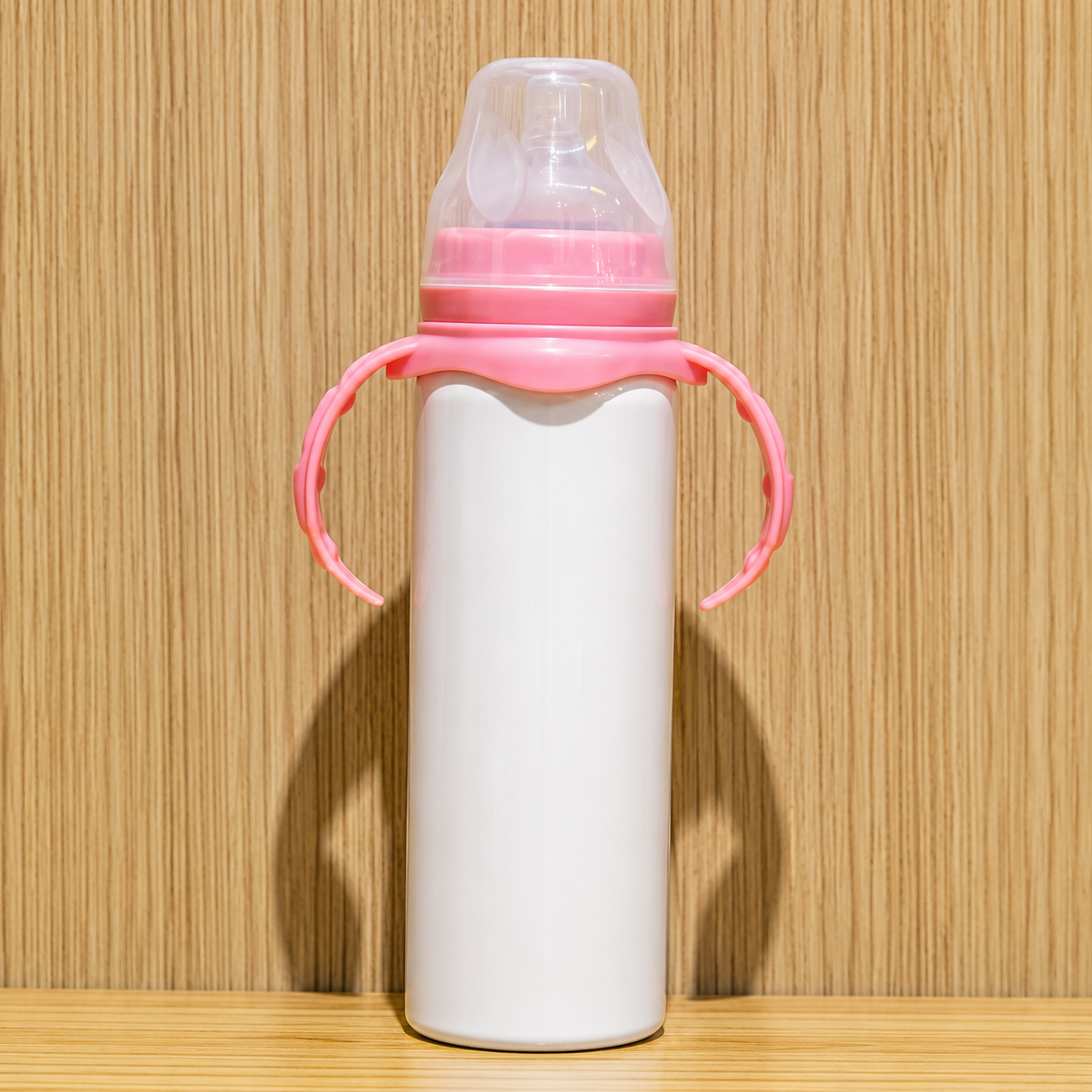 ✨ Stainless Steel Sublimation Ready Baby Bottle – Blue & Pink | 8oz Custom Baby Bottle Blank