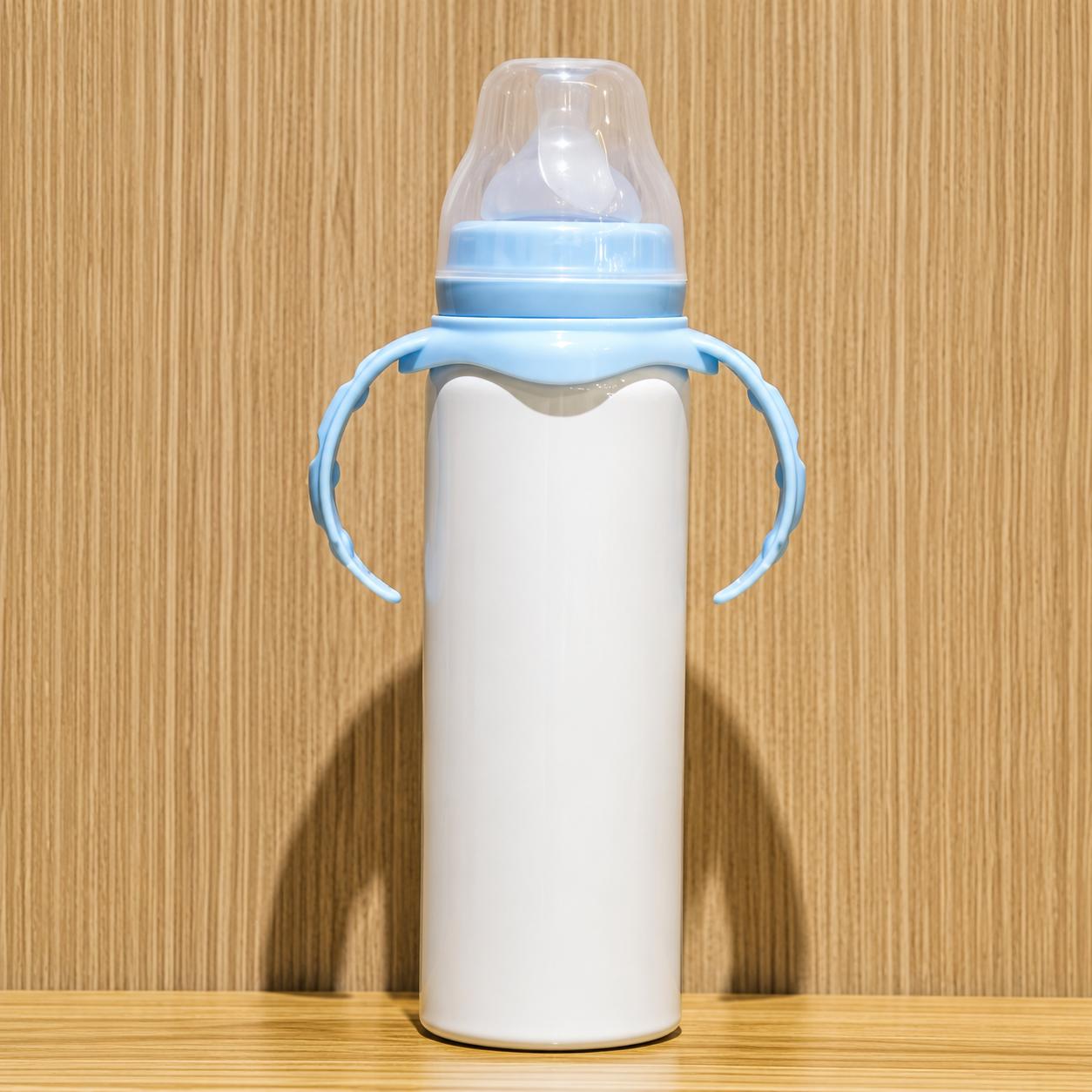 ✨ Stainless Steel Sublimation Ready Baby Bottle – Blue & Pink | 8oz Custom Baby Bottle Blank