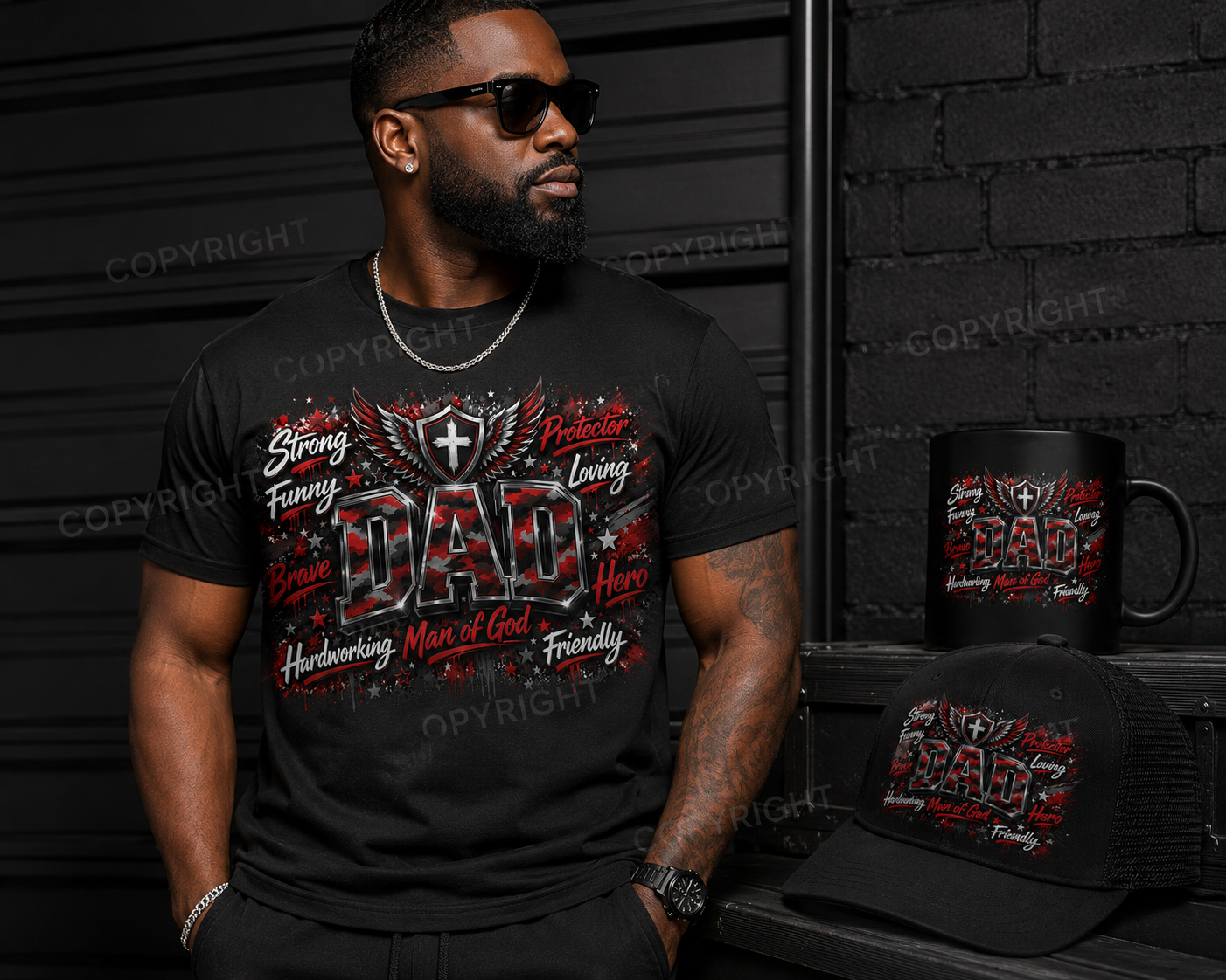 7PC Dad PNG Bundle | Father’s Day Digital Download | Strong Man of God Sublimation Designs | High Quality Transparent PNG Files