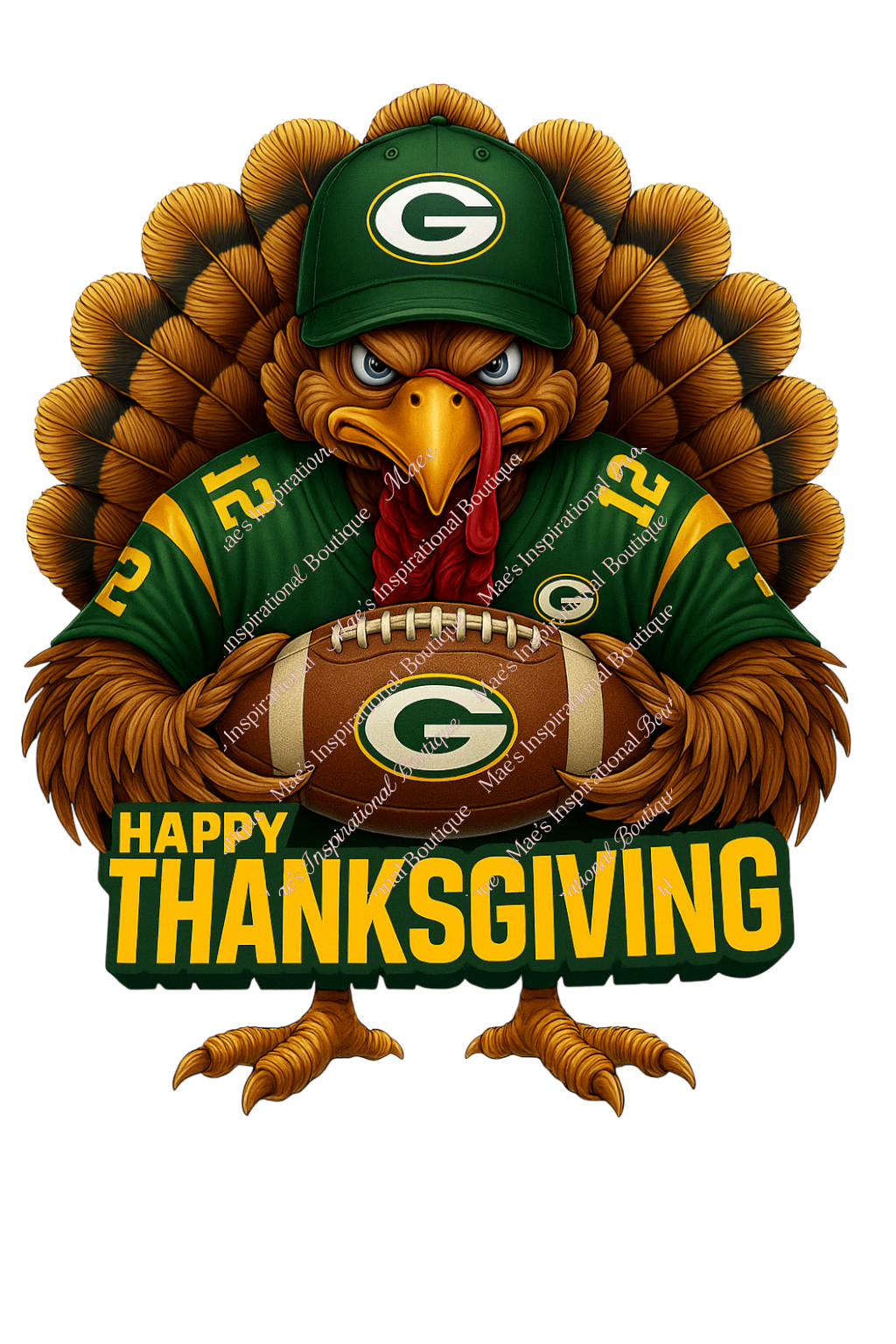 🦃 Football-Sports- Thanksgiving Turkey PNG – HD 300 DPI Transparent Background