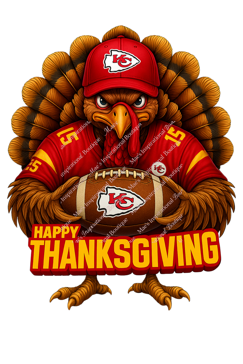 🦃 Football-Sports- Thanksgiving Turkey PNG – HD 300 DPI Transparent Background