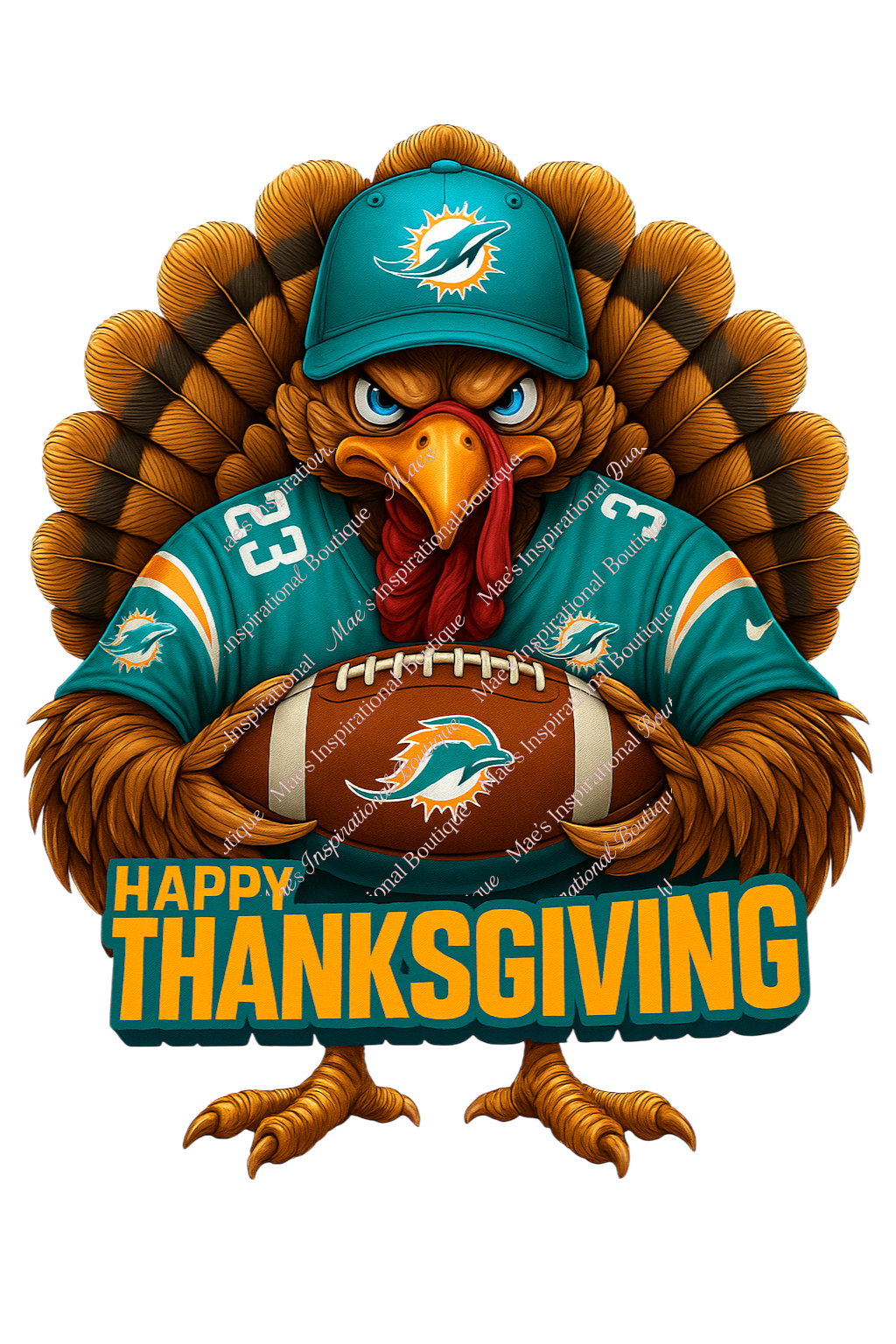 🦃 Football-Sports- Thanksgiving Turkey PNG – HD 300 DPI Transparent Background