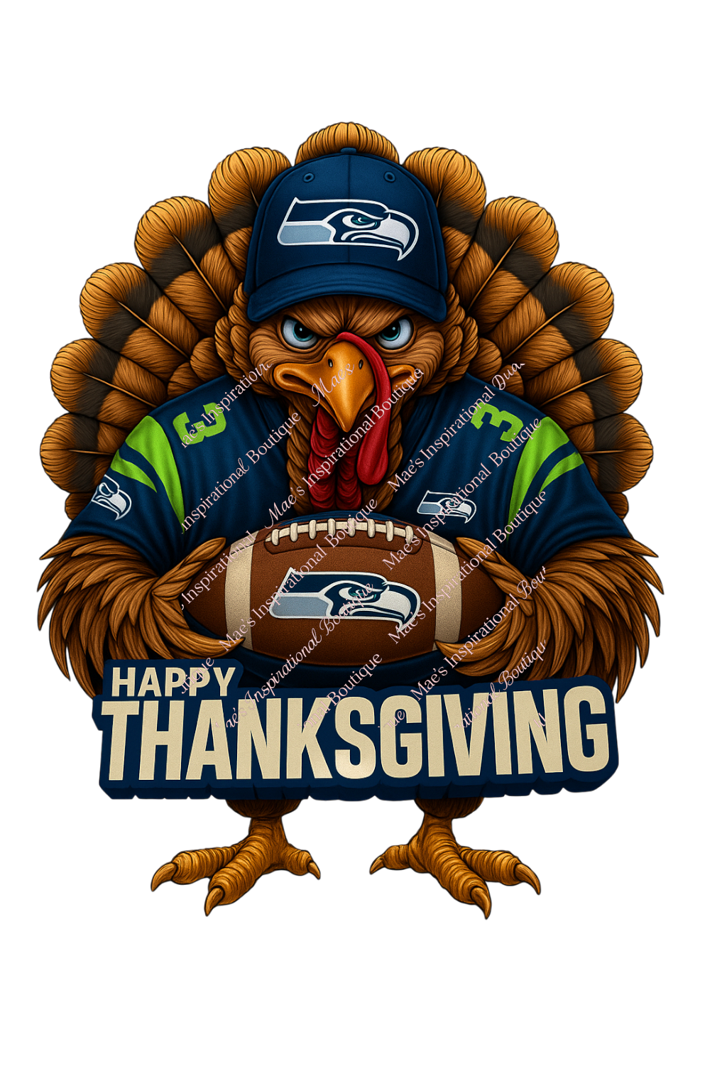 🦃 Football-Sports- Thanksgiving Turkey PNG – HD 300 DPI Transparent Background