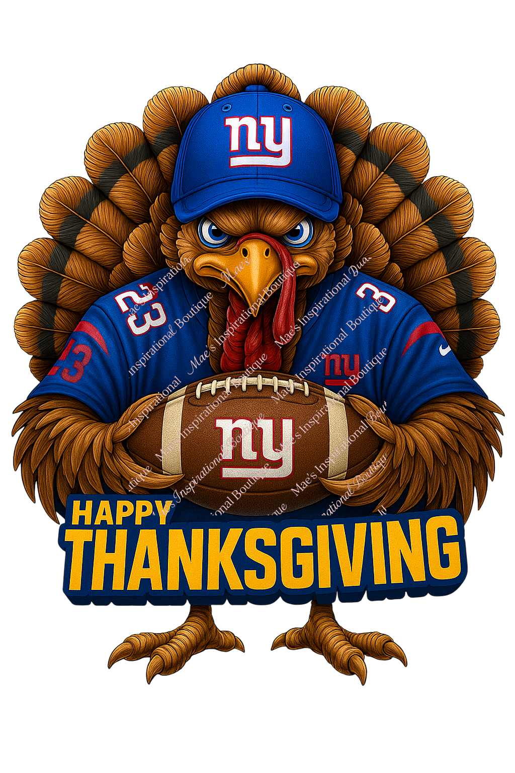 🦃 Football-Sports- Thanksgiving Turkey PNG – HD 300 DPI Transparent Background