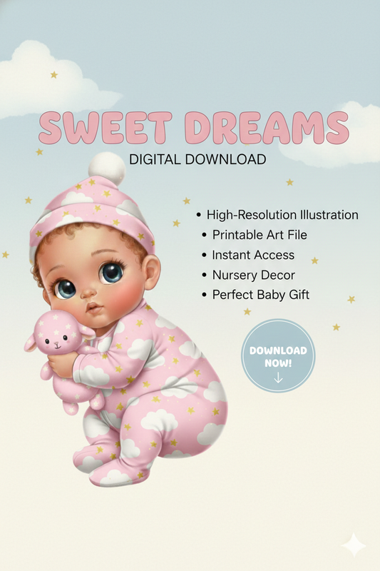 Sweet sleepy baby clipart