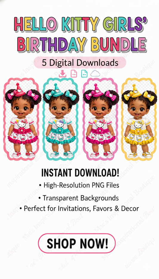Cute Little Girl Birthday Clip Art-5pc