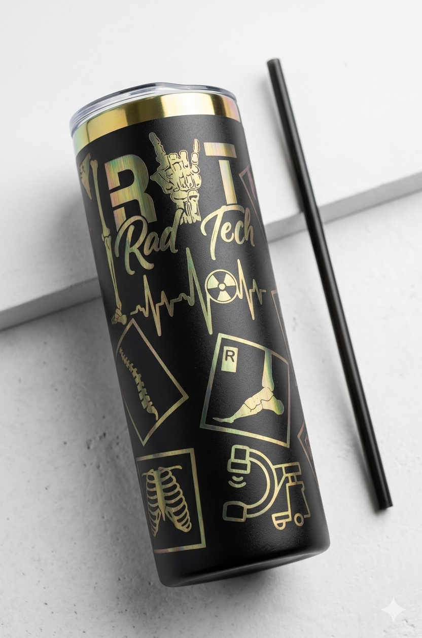 🖤💛 RAD TECH TUMBLER – STAY GOLD, STAY HYDRATED 💛🖤