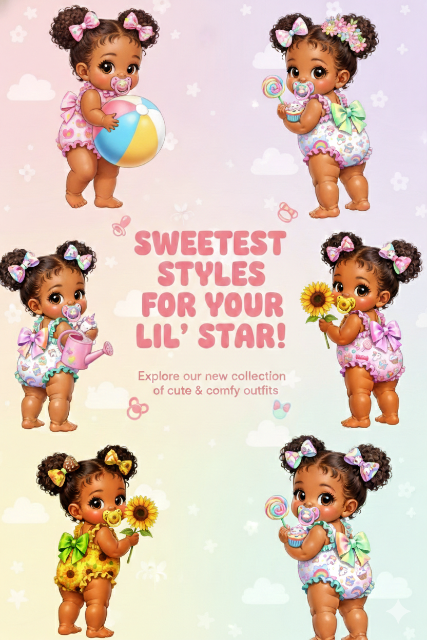 Adorable Floral Garden Baby Girl Clipart – Transparent PNG-6pc