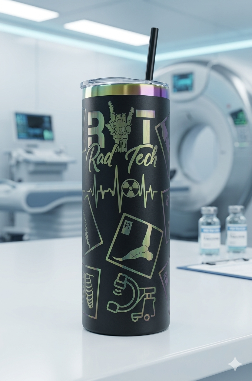 🖤💛 RAD TECH TUMBLER – STAY GOLD, STAY HYDRATED 💛🖤