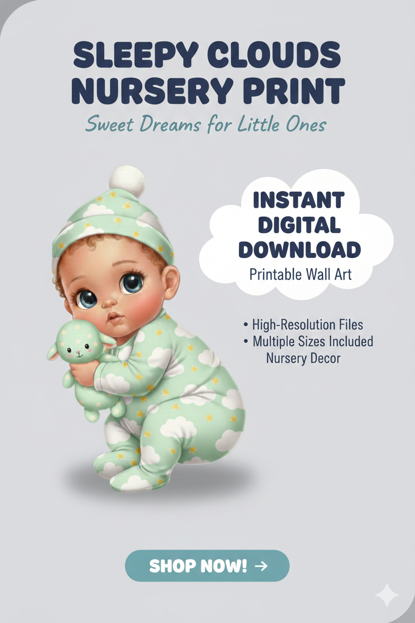 Sweet sleepy baby clipart