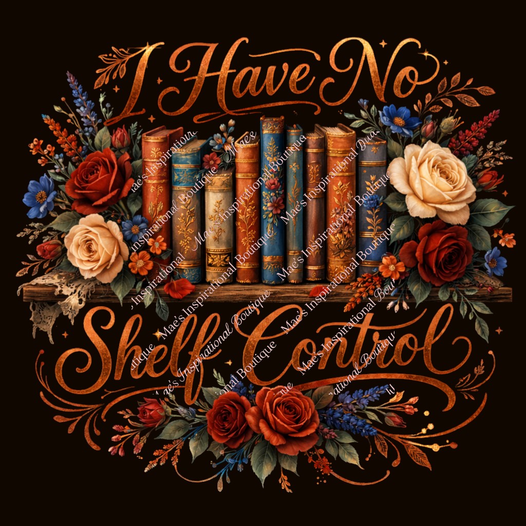 I Have No Shelf Control – Vintage Floral Book Lover Design-Burnt Orange
