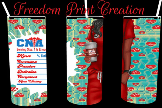 Nurse Nutrition Tumbler Design PNG | Nurse Tumbler Sublimation Design | Nurse Gift Idea | Black Hair Nurse Tumbler Wrap-2 PNG File