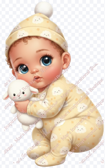 Sweet sleepy baby clipart Midnight Daisy