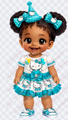 Cute Little Girl Birthday Clip Art-5pc