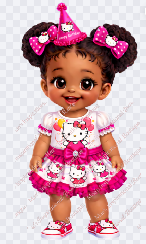 Cute Little Girl Birthday Clip Art-5pc
