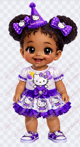 Cute Little Girl Birthday Clip Art-5pc
