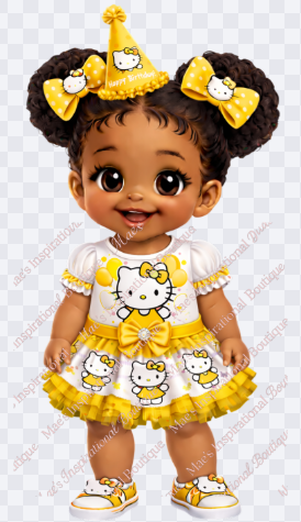Cute Little Girl Birthday Clip Art-5pc