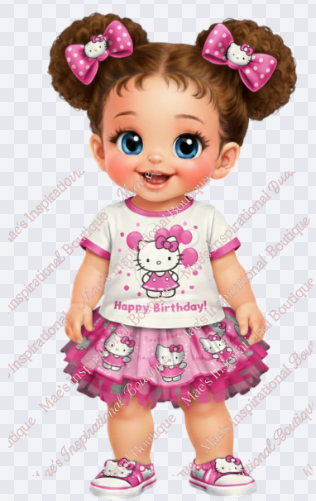 Cute Little Girl Birthday Clip Art-5pc