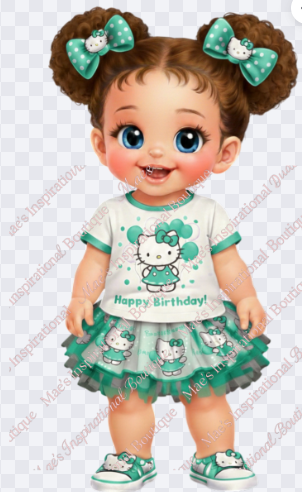 Cute Little Girl Birthday Clip Art-5pc