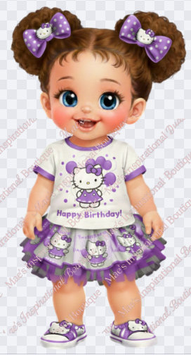 Cute Little Girl Birthday Clip Art-5pc