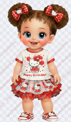 Cute Little Girl Birthday Clip Art-5pc