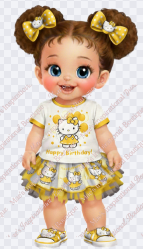 Cute Little Girl Birthday Clip Art-5pc