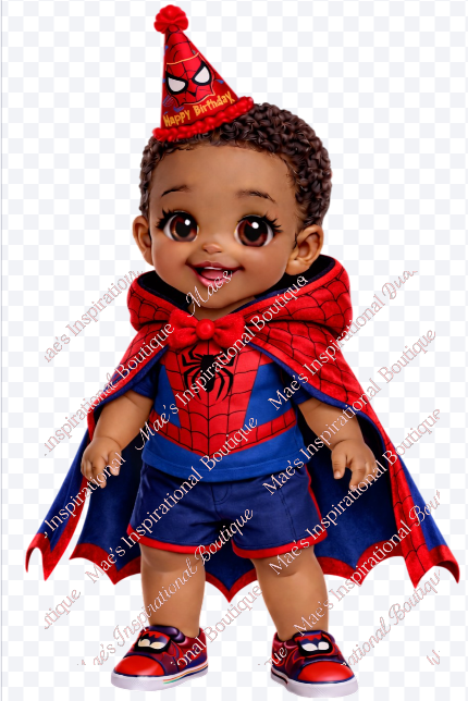 Superhero Spider-Kid Toddler – Adorable Curly Hair Hero with Cape & Sneakers | Perfect Gift for Little Super Fans
