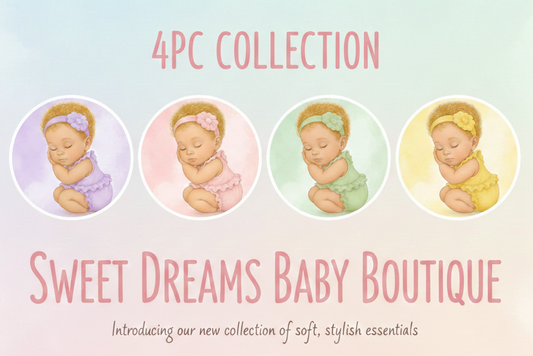 🌙 Sweet Dreams 4-Piece Baby Collection – Soft Pastel Essentials