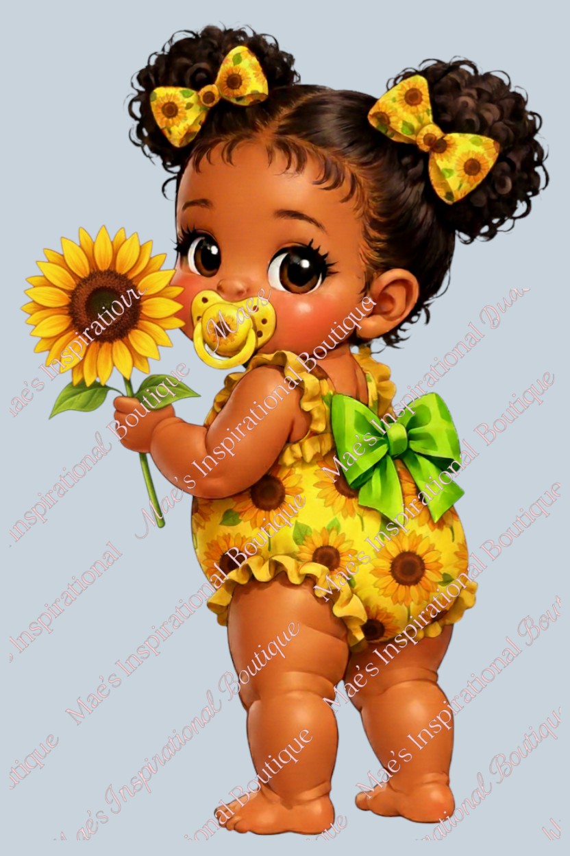 Adorable Floral Garden Baby Girl Clipart – Transparent PNG-6pc