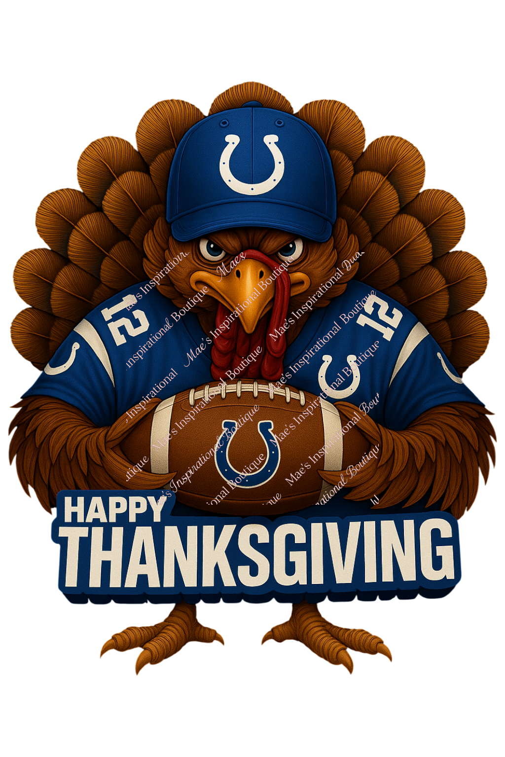 🦃 Football-Sports- Thanksgiving Turkey PNG – HD 300 DPI Transparent Background