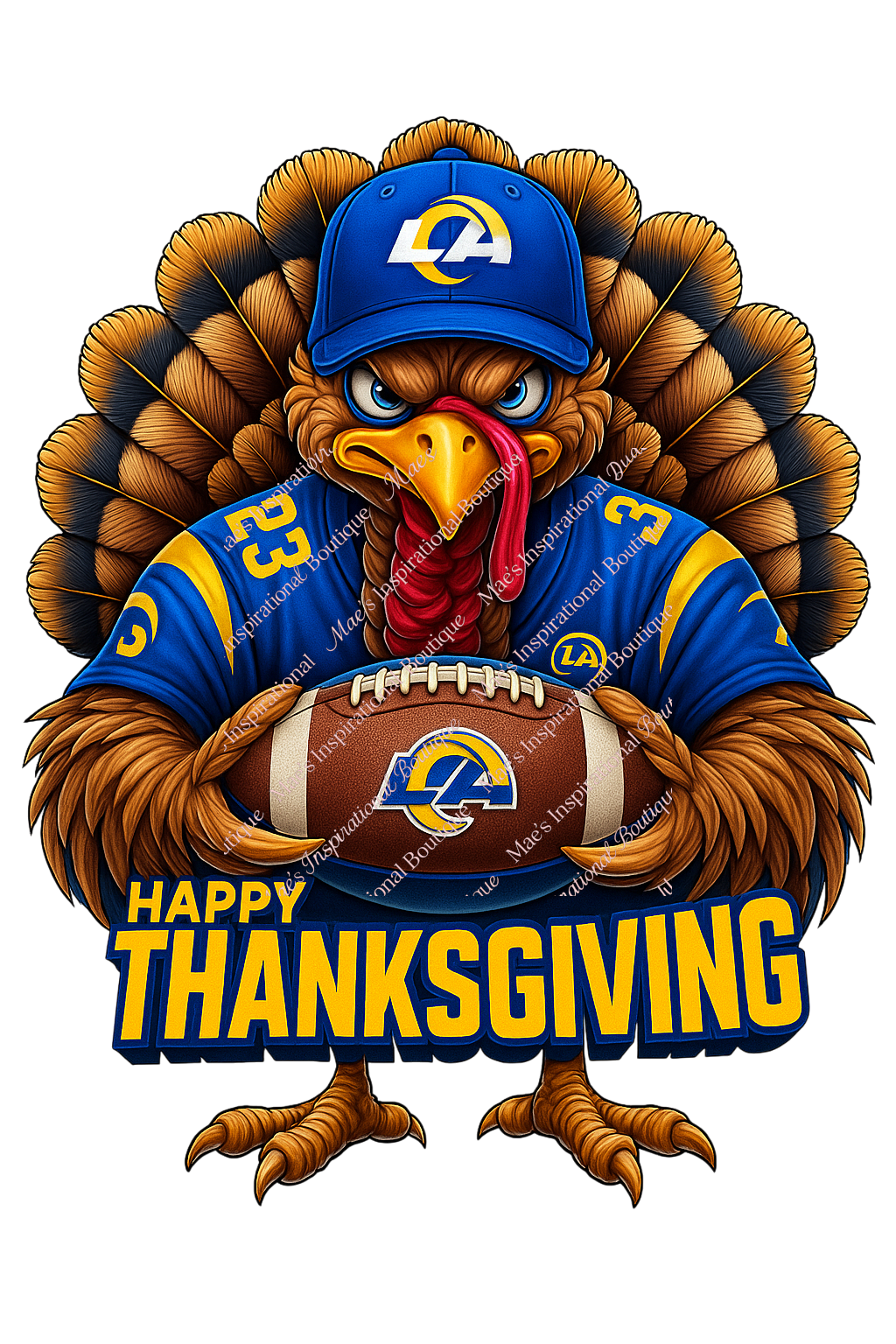 🦃 Football-Sports- Thanksgiving Turkey PNG – HD 300 DPI Transparent Background