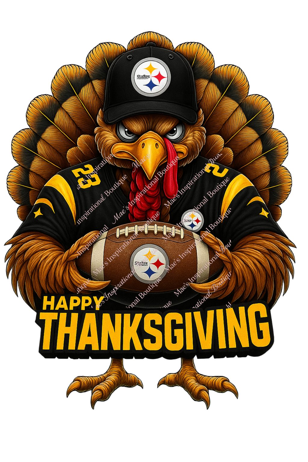 🦃 Football-Sports- Thanksgiving Turkey PNG – HD 300 DPI Transparent Background