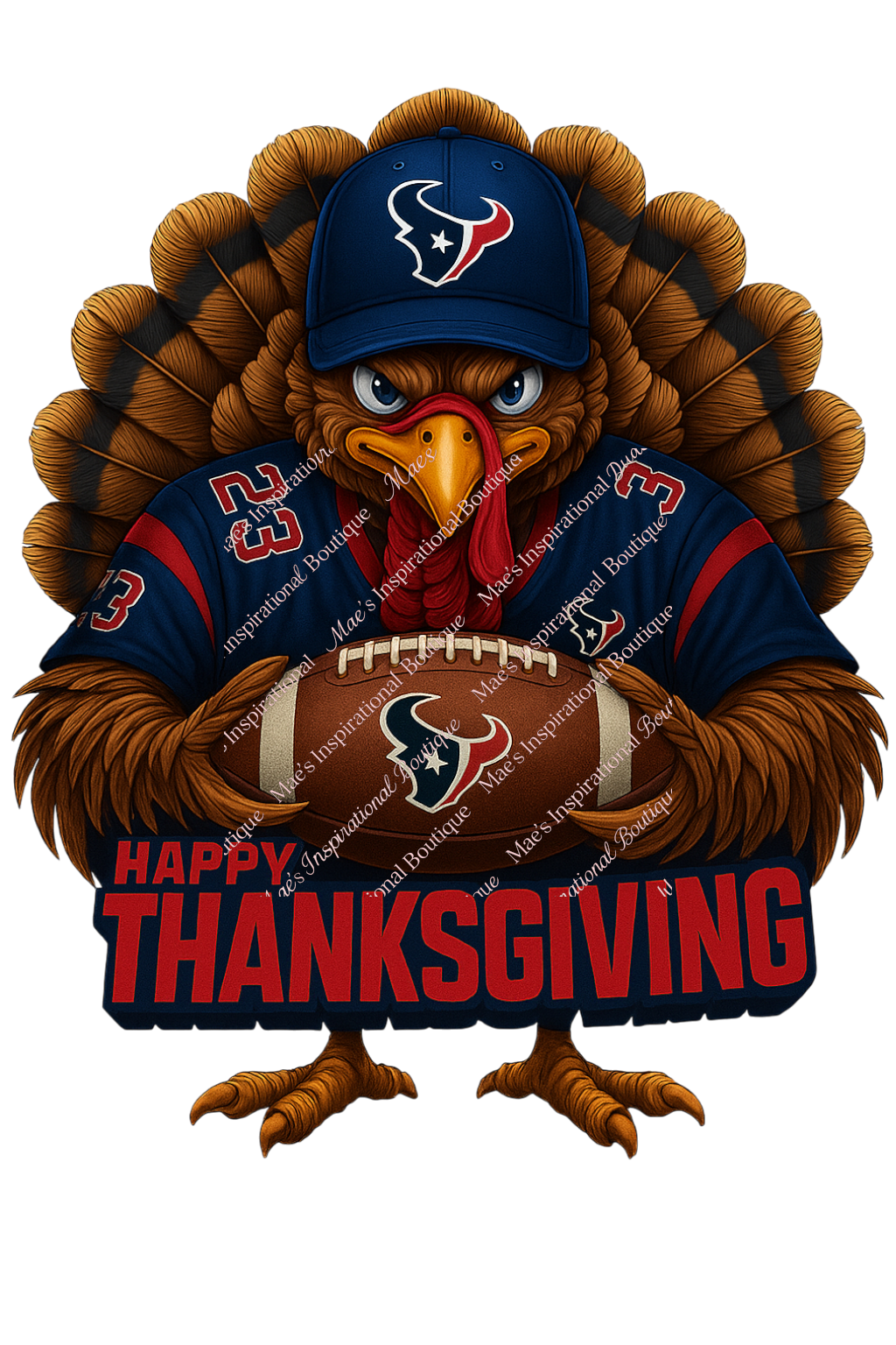 🦃 Football-Sports- Thanksgiving Turkey PNG – HD 300 DPI Transparent Background