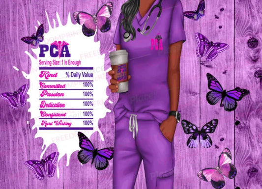 PCA NURSE Wrap Design PNG | Nurse Tumbler Sublimation African American-2 Files